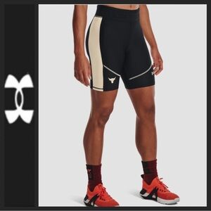 NWT Under Armour Women's Project Rock High Rise Bike Shorts
